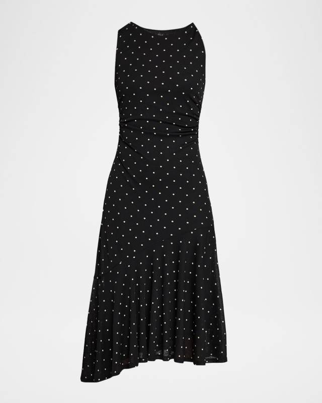 Daija Sleeveless Polka Dot Midi Dress